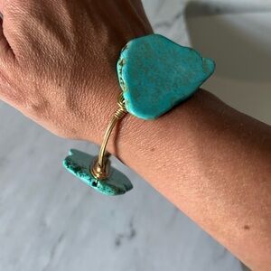 Bourbon and Bowties Turquoise and Gold Bracelet